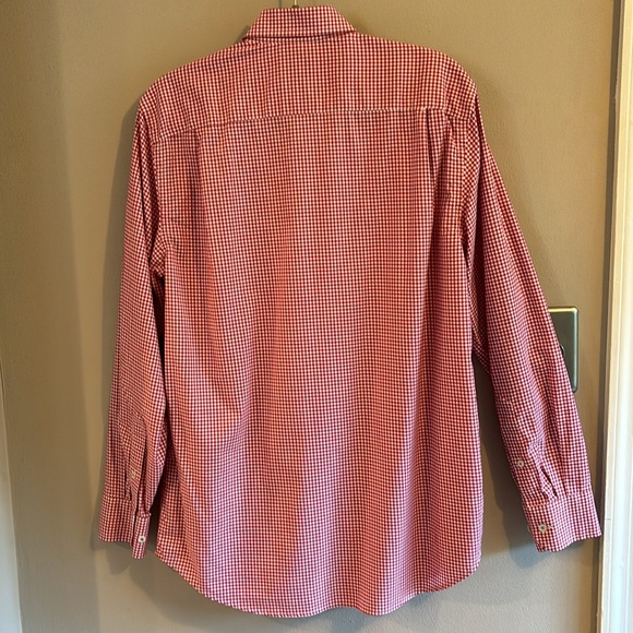 Southern Tide Men’s Medium Collared Button Down Shirt Red and White Checked - Picture 4 of 5